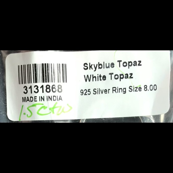 Sky Blue & White Topaz Ring Set in Sterling Silver - Picture 5 of 6